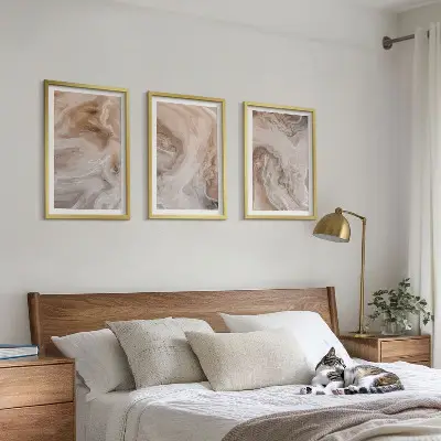 Set van wanddecoratie schilderijen met abstracte marmertexturen