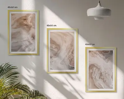 Set van wanddecoratie schilderijen met abstracte marmertexturen