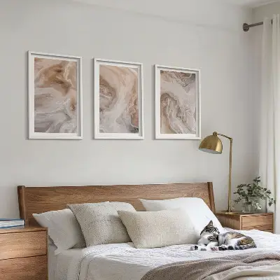 Set van wanddecoratie schilderijen met abstracte marmertexturen