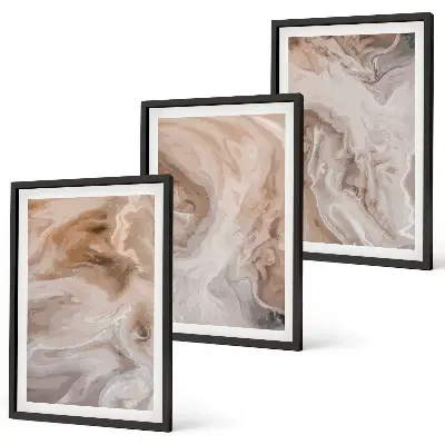Set van wanddecoratie schilderijen met abstracte marmertexturen