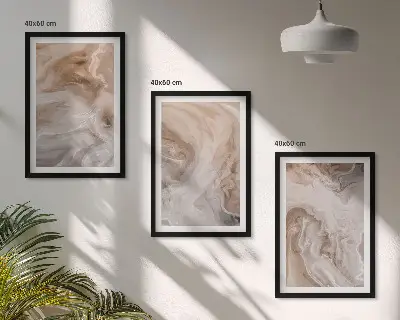 Set van wanddecoratie schilderijen met abstracte marmertexturen