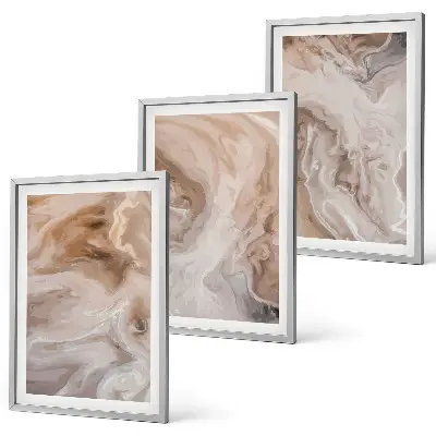 Set van wanddecoratie schilderijen met abstracte marmertexturen
