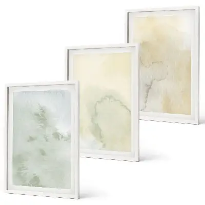 Wanddecoratie set schilderijen Pastelowe akwarele tekstury