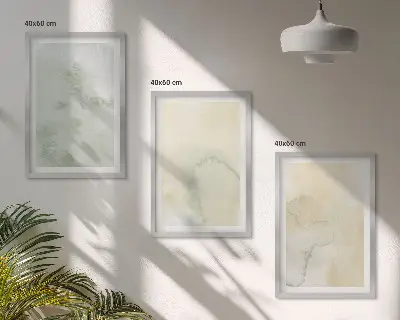 Wanddecoratie set schilderijen pastelkleurige aquarel texturen
