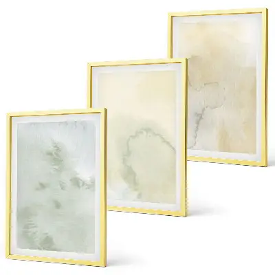 Wanddecoratie set schilderijen pastelkleurige aquarel texturen