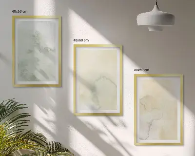 Wanddecoratie set schilderijen pastelkleurige aquarel texturen