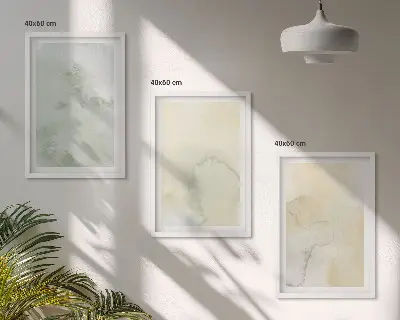 Wanddecoratie set schilderijen pastelkleurige aquarel texturen
