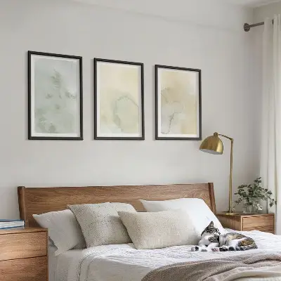Wanddecoratie set schilderijen pastelkleurige aquarel texturen