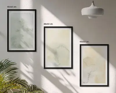 Wanddecoratie set schilderijen pastelkleurige aquarel texturen