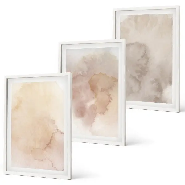 Fotowand warme pastelkleurige aquarellen met texturen