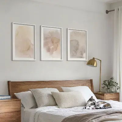 Fotowand warme pastelkleurige aquarellen met texturen
