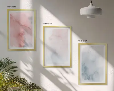Fotowand met pastelkleurige aquarellen op canvas