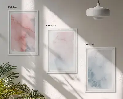 Fotowand met pastelkleurige aquarellen op canvas