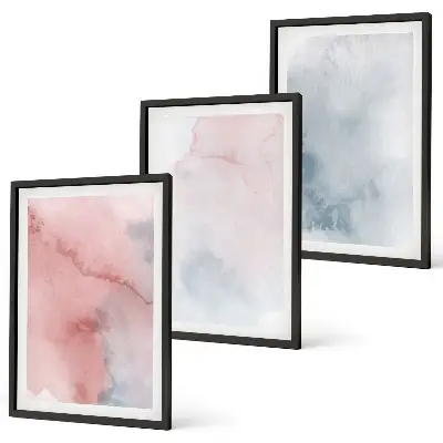 Fotowand met pastelkleurige aquarellen op canvas