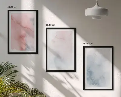 Fotowand met pastelkleurige aquarellen op canvas
