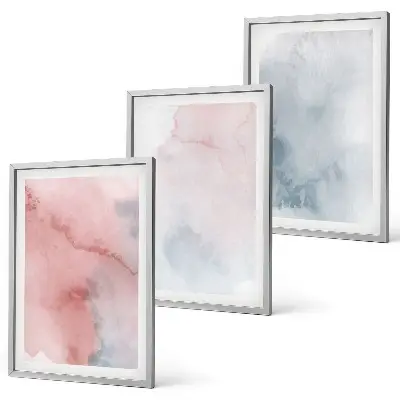 Fotowand met pastelkleurige aquarellen op canvas