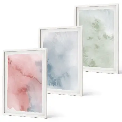 Wanddecoratie set schilderijen Pastelowe struktury akwareli