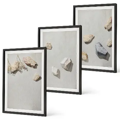 Fotowand met boho strand en stenen decoratie
