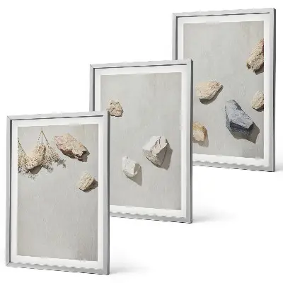 Fotowand met boho strand en stenen decoratie