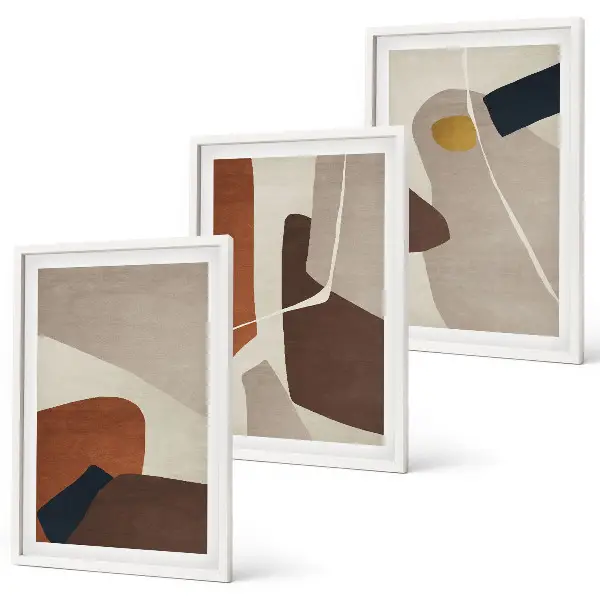 Set van wanddecoratie schilderijen abstracte schilderijen in boho stijl