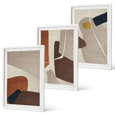 Set van wanddecoratie schilderijen abstracte schilderijen in boho stijl