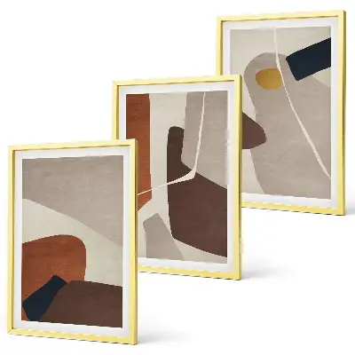 Set van wanddecoratie schilderijen abstracte schilderijen in boho stijl