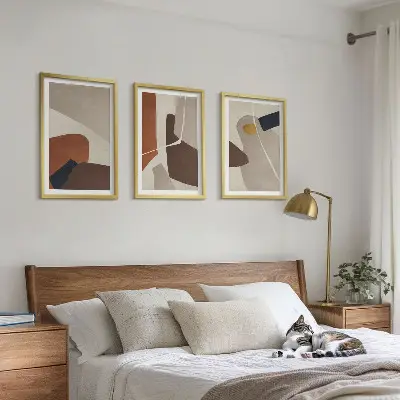Set van wanddecoratie schilderijen abstracte schilderijen in boho stijl