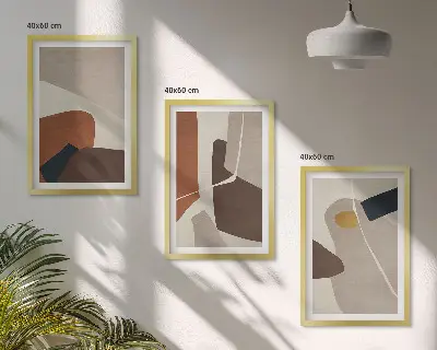 Set van wanddecoratie schilderijen abstracte schilderijen in boho stijl