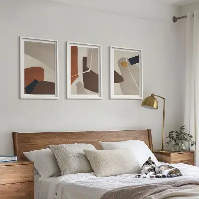 Set van wanddecoratie schilderijen abstracte schilderijen in boho stijl