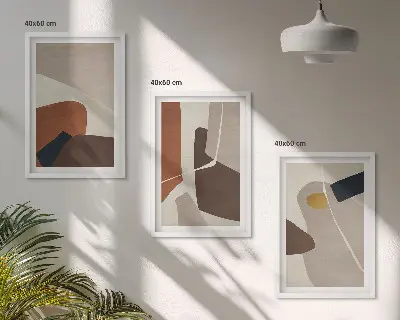 Set van wanddecoratie schilderijen abstracte schilderijen in boho stijl