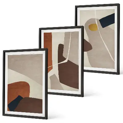 Set van wanddecoratie schilderijen abstracte schilderijen in boho stijl
