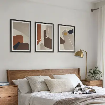 Set van wanddecoratie schilderijen abstracte schilderijen in boho stijl