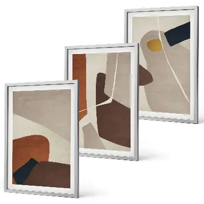 Set van wanddecoratie schilderijen abstracte schilderijen in boho stijl