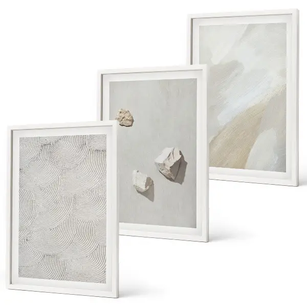Wanddecoratieset met schilderijen moderne print van zand en stenen