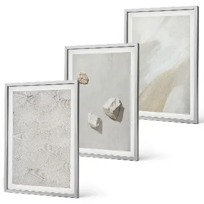 Wanddecoratieset met schilderijen moderne print van zand en stenen