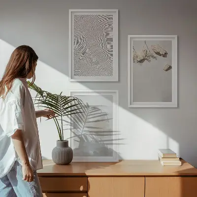 Fotowand met textuur van zand en stenen in boho-stijl