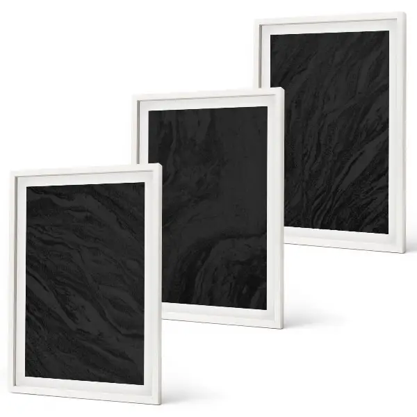 Wanddecoratieset schilderijen met donker marmeren elegante texturen