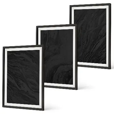 Wanddecoratieset schilderijen met donker marmeren elegante texturen