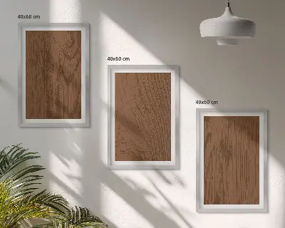 Set wanddecoratie met schilderijen minimalistische houten schorsstructuur