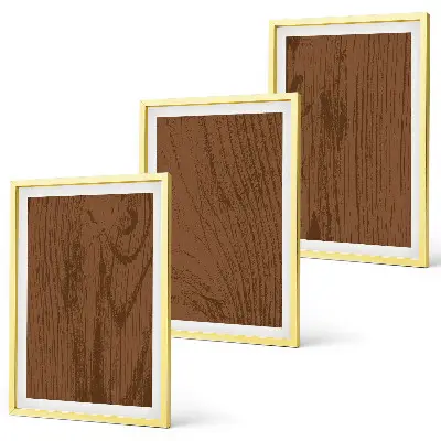 Set wanddecoratie met schilderijen minimalistische houten schorsstructuur