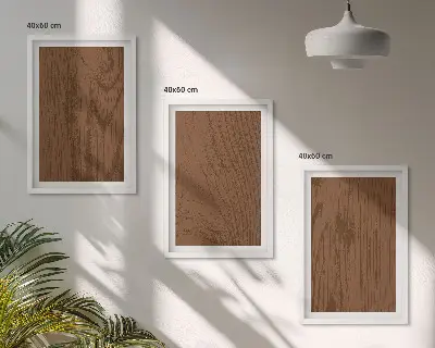 Set wanddecoratie met schilderijen minimalistische houten schorsstructuur