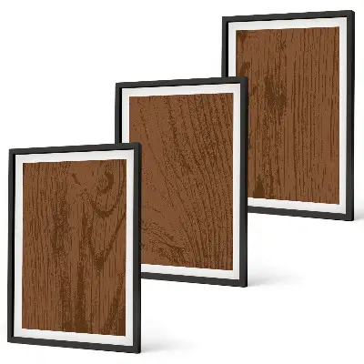 Set wanddecoratie met schilderijen minimalistische houten schorsstructuur