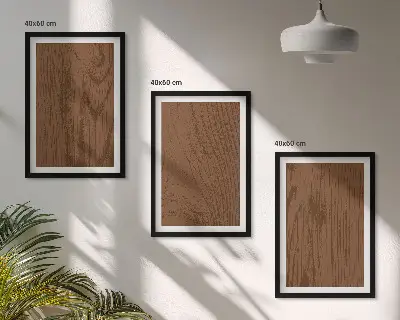 Set wanddecoratie met schilderijen minimalistische houten schorsstructuur