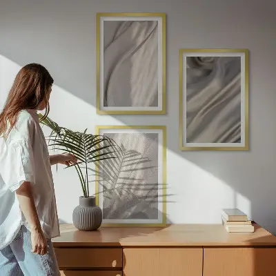 Fotobehang close-up van natuurlijke boho-stoffen
