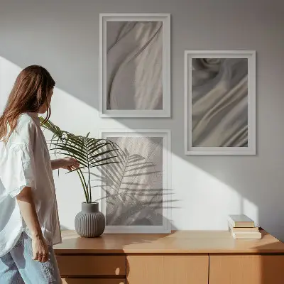Fotobehang close-up van natuurlijke boho-stoffen
