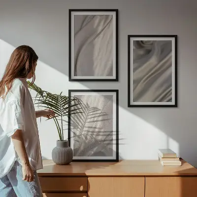 Fotobehang close-up van natuurlijke boho-stoffen