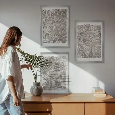 Fotowand schilderij met moderne vormen