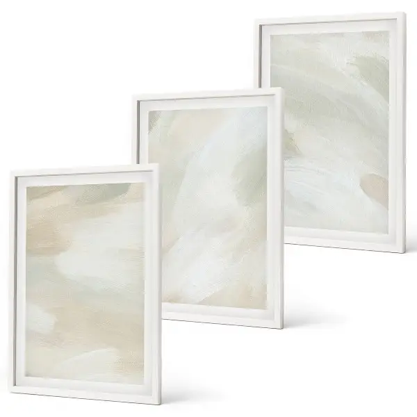 Wanddecoratieset schilderijen abstracte boho stijl in lichte kleuren