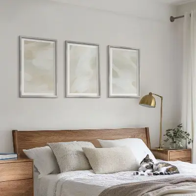 Wanddecoratieset schilderijen abstracte boho stijl in lichte kleuren
