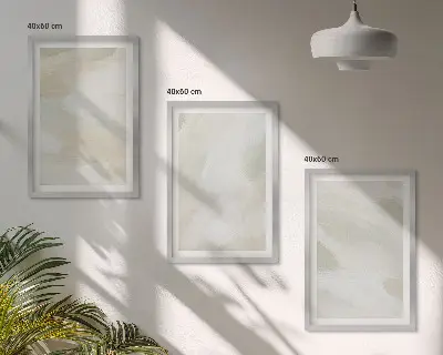 Wanddecoratieset schilderijen abstracte boho stijl in lichte kleuren